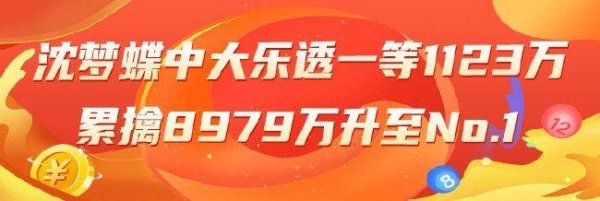 石家庄配资公司 精选大乐透专家：沈梦蝶中头奖1123万升至榜一！